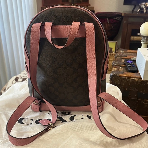 Coach Signature Brown and Pink Backpack - Picture 4 of 12